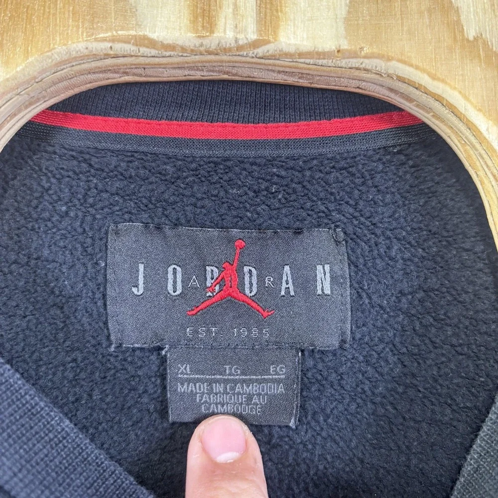 Jordan Sweatshirt Mens XL Black Nike‎ Air Jumpman Fleece Pullover Crewneck